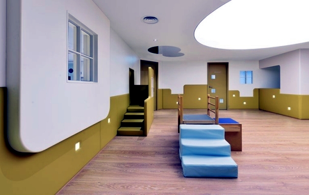 The interior design of a new learning center promotes learning ability
