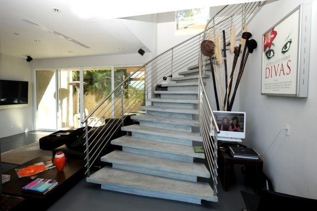 Modern concrete building stairs - 22 ideas for interior and exterior stairs