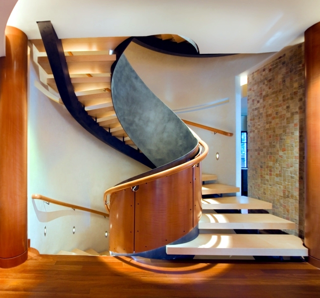 Modern concrete building stairs - 22 ideas for interior and exterior stairs
