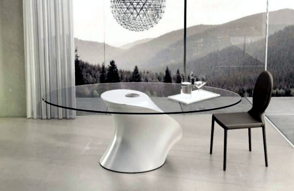 Contemporary dining table made of wood, glass and metal - 16 exclusive models