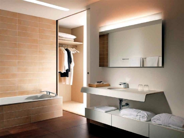 bathroom mirror with light as a functional decoration