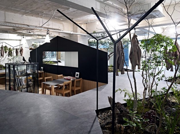 Office furniture and exhibition space in a minimalist style