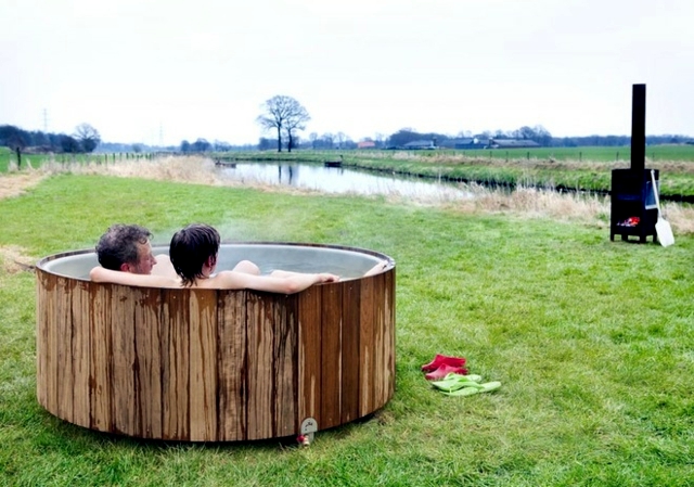 Whirlpool bath wooden outdoor fun