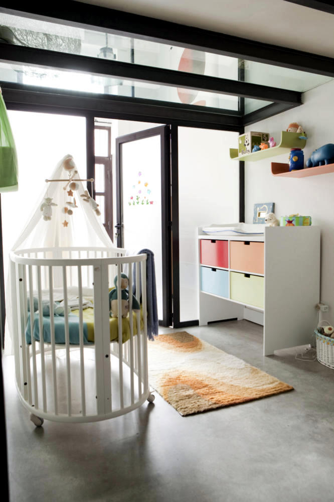 Round Modern Crib Nursery Interior, Modern Round Crib