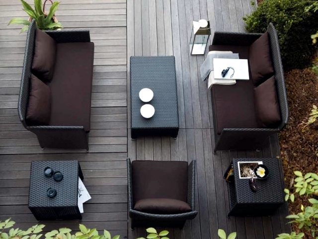 Patio furniture modern wicker lounge Atmosphera Italy