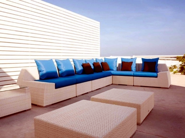 Patio furniture modern wicker lounge Atmosphera Italy