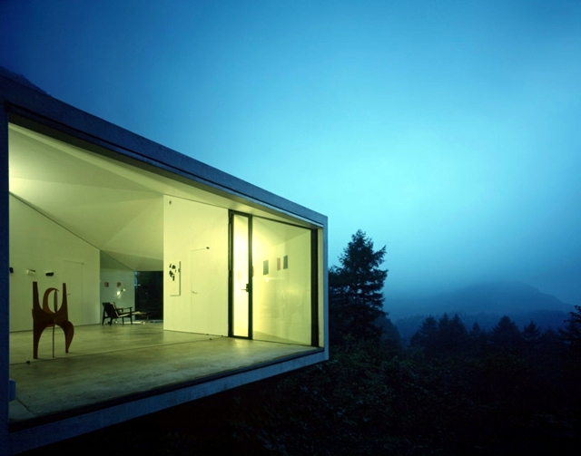Small villa with a glass facade opens onto the landscape