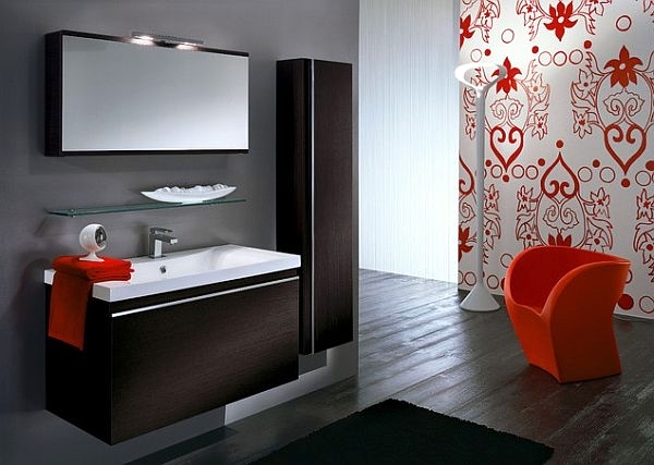 Regards orange bathroom design and increase the comfort factor