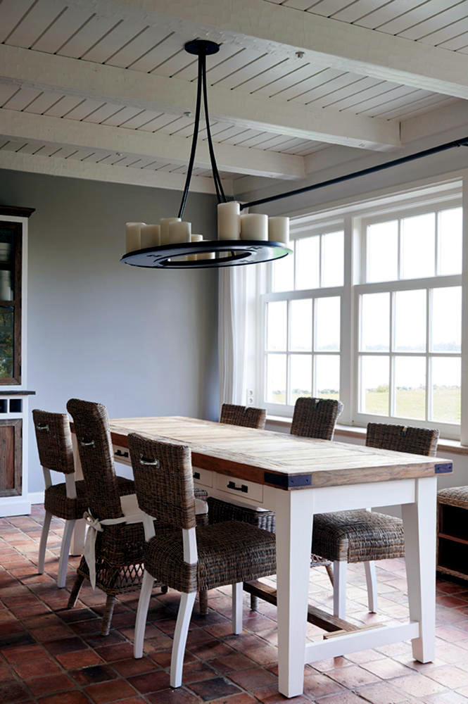 Dining table with an antique table in teak | Interior Design Ideas ...