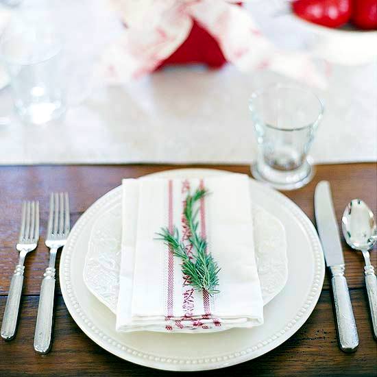 Christmas decorations Towels - special point of attraction on the table
