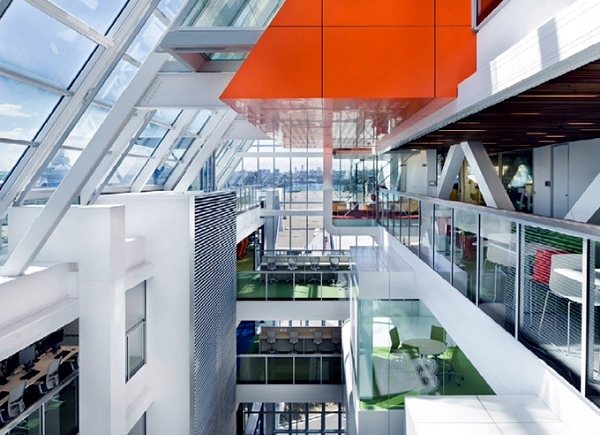 Headquarters of the modern world-renowned company with a cool design office