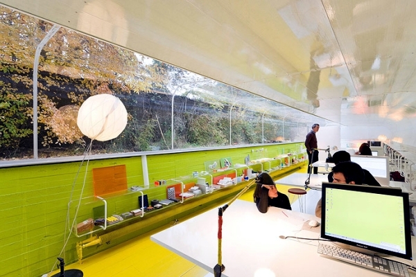 Headquarters of the modern world-renowned company with a cool design office