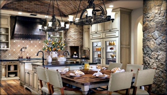 28 Country Style Tuscan Kitchens That, Tuscan Style Dining Room Chairs