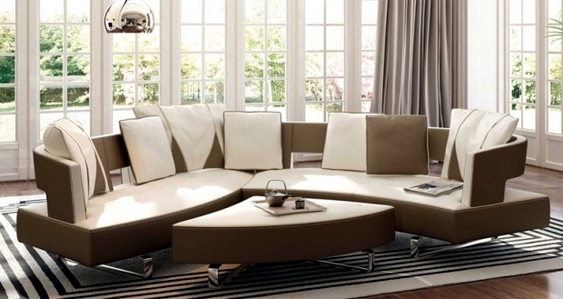 The new leather modular sofa with futuristic shape Formenti