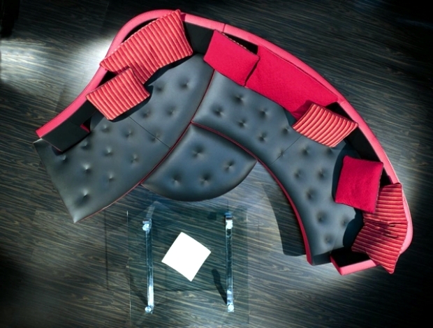 The new leather modular sofa with futuristic shape Formenti