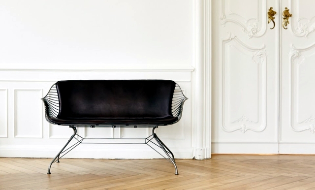 Metal furniture design - comfortable seats with leather seating