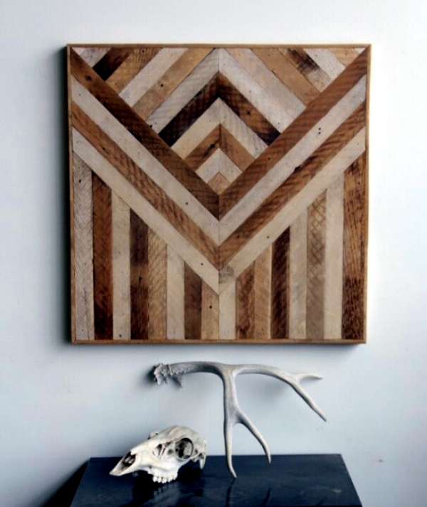 wall art made from recycled wood gives your home a special touch
