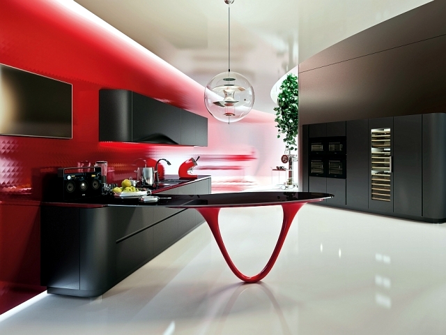 Designer kitchen with island - The gloss lacquer OLA25