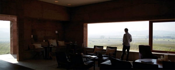 Wine tasting in modern house in the vineyards of the Casablanca Valley