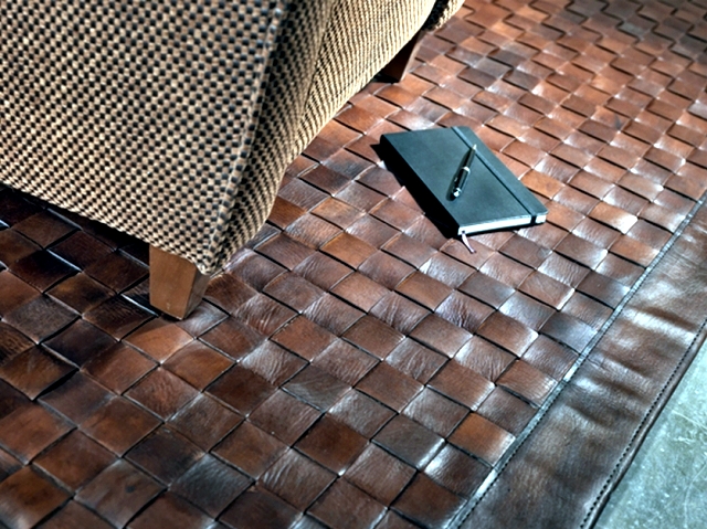 Leather carpets are back in fashion - Aspen Design rug Naturtex