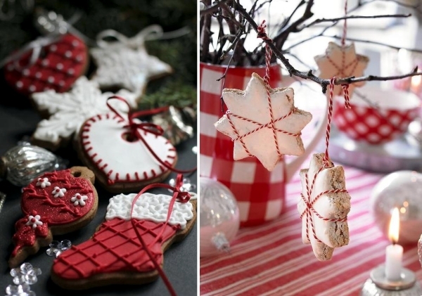 Ideas for arrangements with festive Christmas cookies and gingerbread