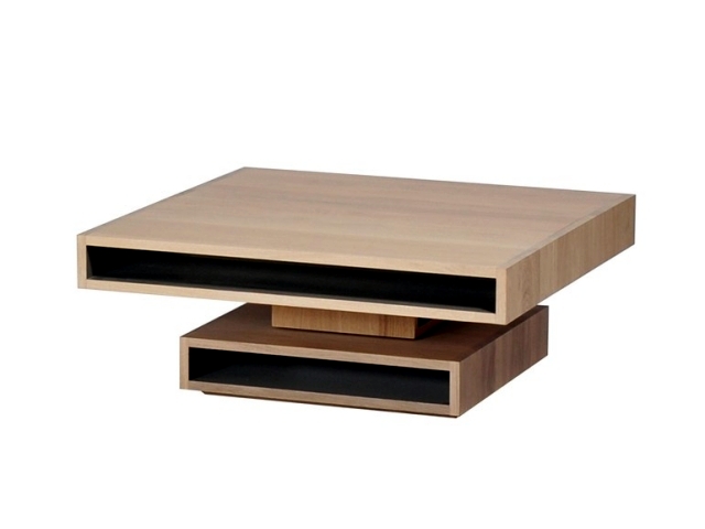 Cubocarré - A coffee table in oak with modern storage