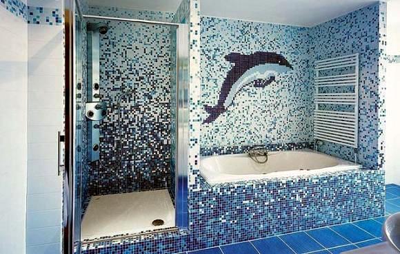 Mosaic tiles for bathroom - ideas for 15 models and types of installation