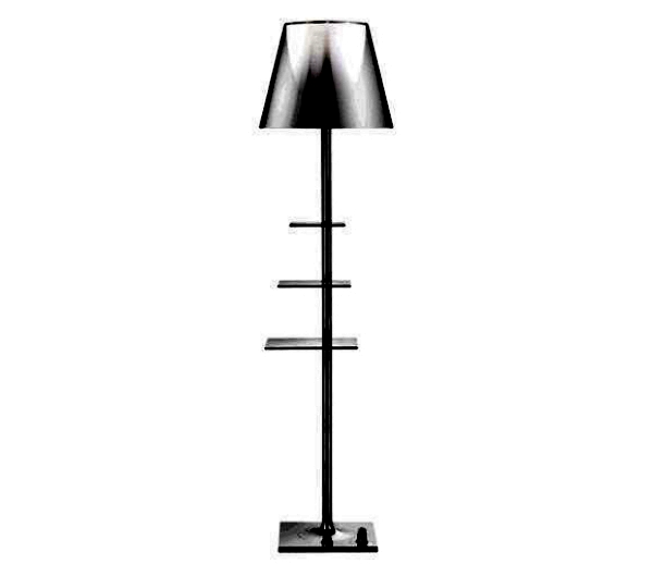 Stainless steel lamp by Philippe Starck with shelves