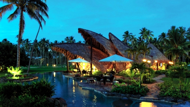 Complex quiet luxury villas on the private island of Laucala, Fiji