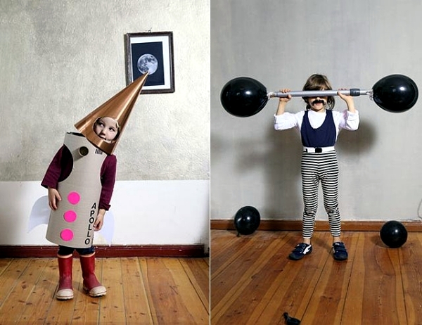 Children make costumes and colorful ancillary