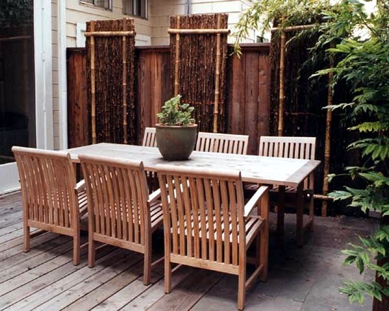 34 ideas for privacy in the garden with a decorative bamboo fence