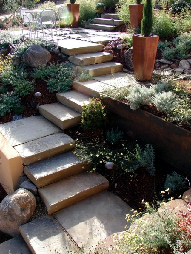 Stairs in the garden lay-a decorative item or need