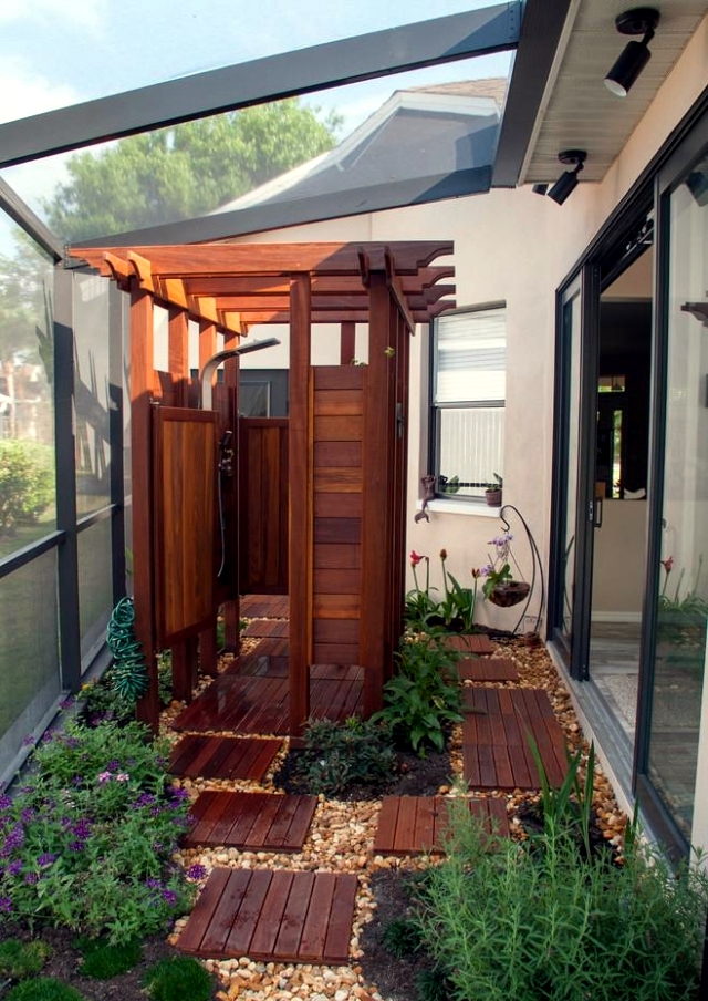 31 ideas for garden shower - What material is best?