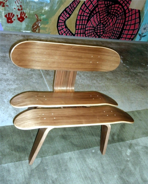 Ideas for upcycled furniture design - skateboard parts