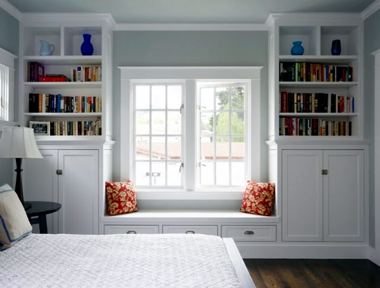 Comfortable window seat - set light reading corner