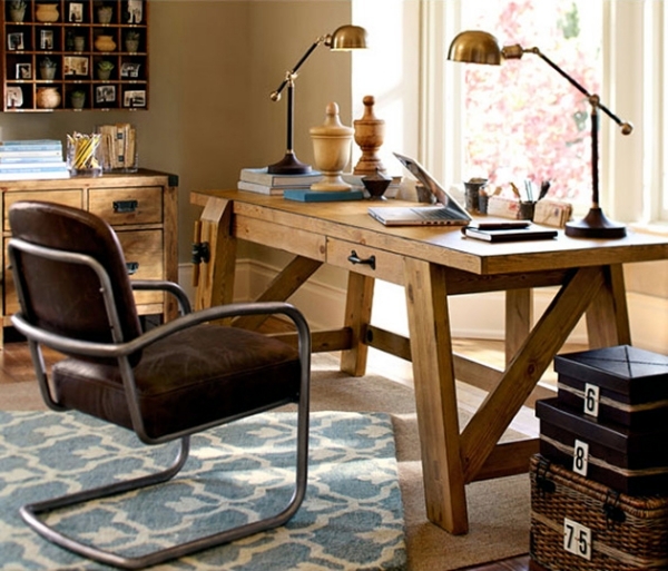 Office to complete any home office rustic wood Interior 