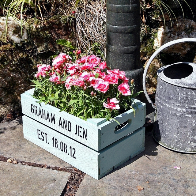 Build wood planter same - 22 Ideas to upcycling wine boxes