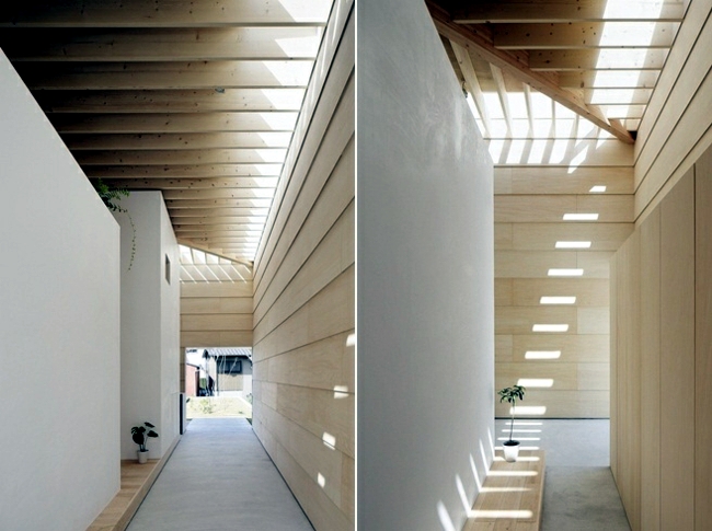 House with wooden ceiling plays with light and shadow