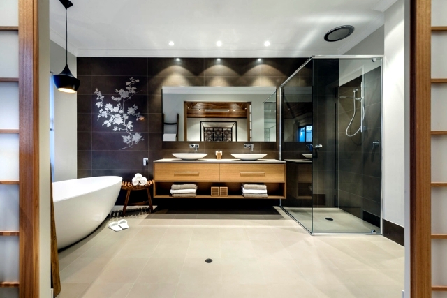 Useful tips for bathroom design harmony in Asian style