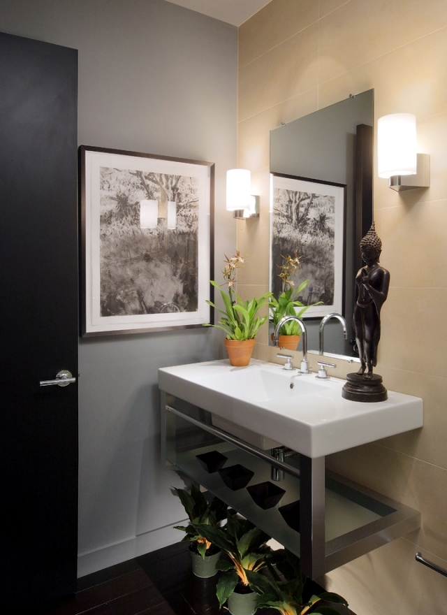 Useful tips for bathroom design harmony in Asian style