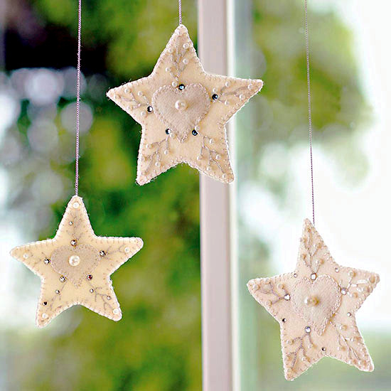 Craft Advent-Christmas decoration with stars and angels