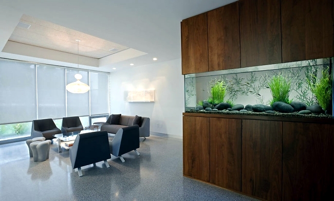 100 ideas integrate aquarium designs in the wall or in the living room