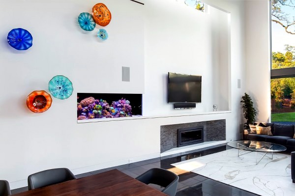 100 ideas integrate aquarium designs in the wall or in the living room