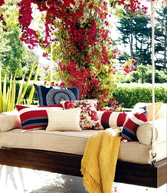 16 beautiful bed design ideas for hanging on the terrace or in the garden
