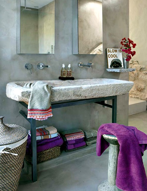 20 ideas for rustic bathroom - bathroom furniture made of wood and natural stone