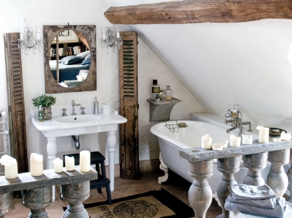 20 ideas for rustic bathroom - bathroom furniture made of wood and natural stone