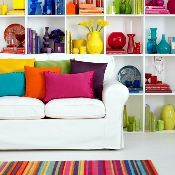 23 cozy living room interior design ideas with decoration in bright colors