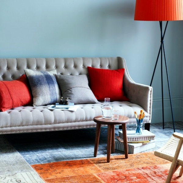23 Cozy Living Room Interior Design, Blue And Orange Living Room Decorating Ideas