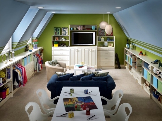 23 decorating ideas for kids room with pitched roof