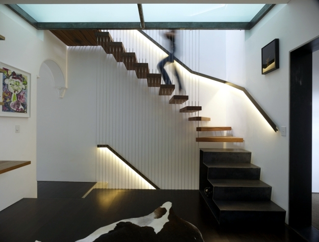 99 modern staircases designs - absolute eye-catcher in the living area